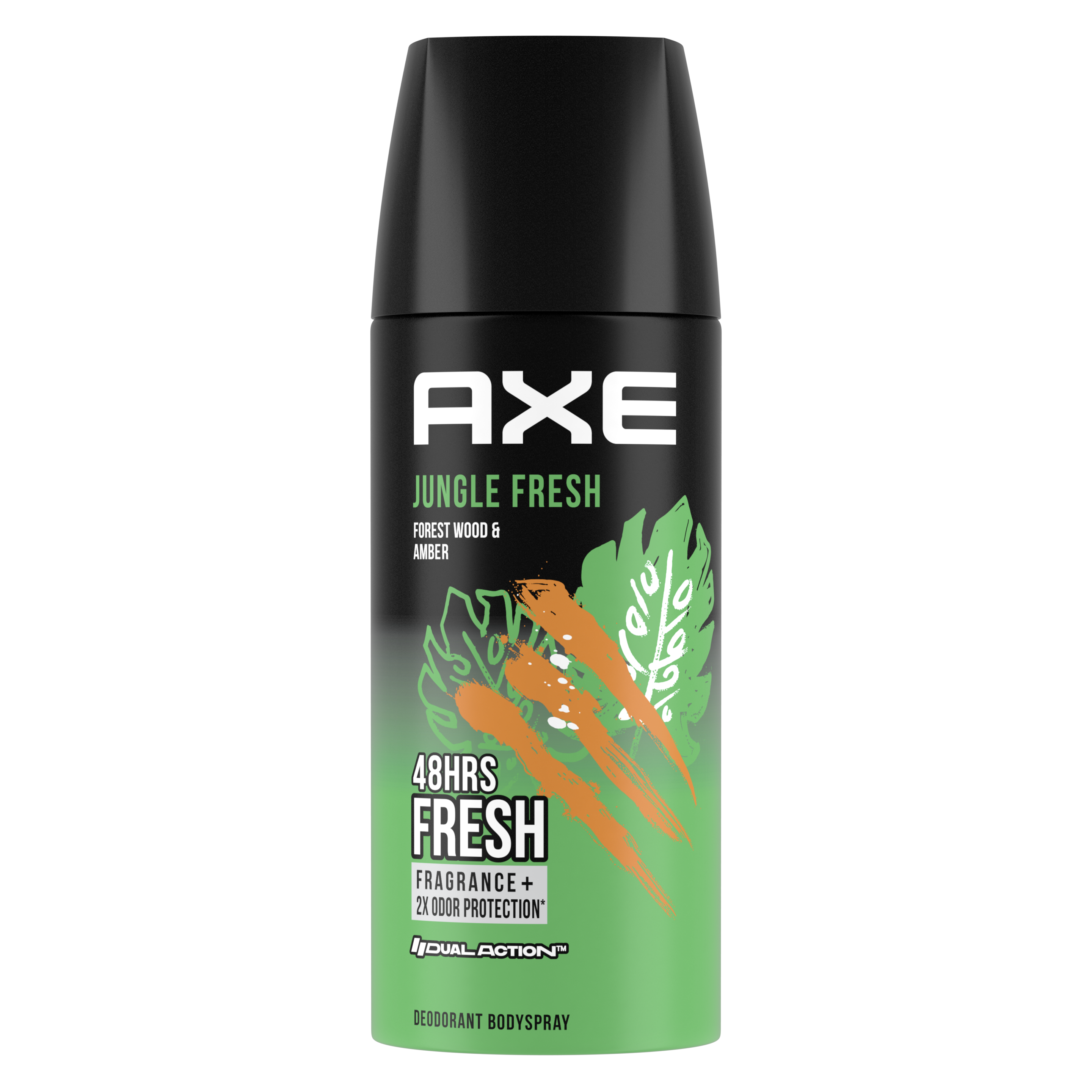 Green and black bottle of Axe Body Spray Jungle Fresh