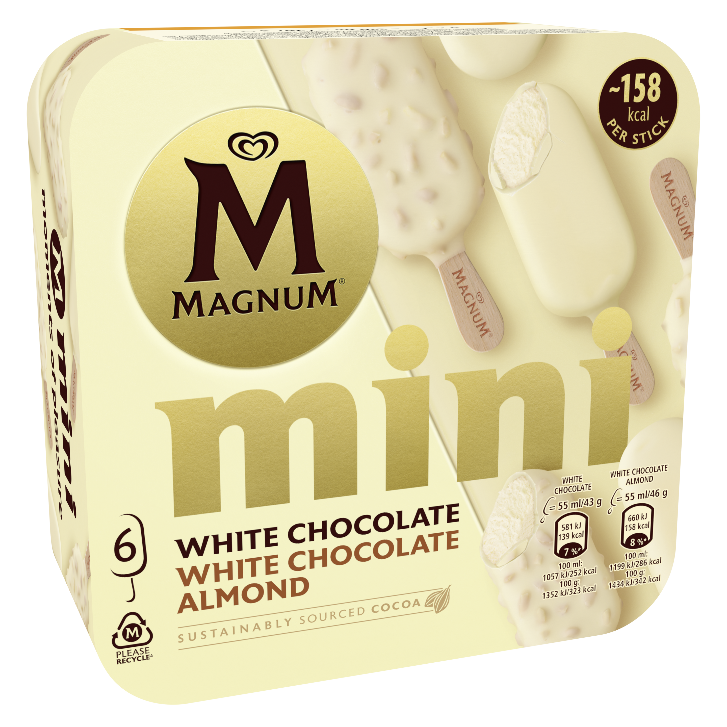 Magnum Mini Mix White & Almond White 6 x 55ml