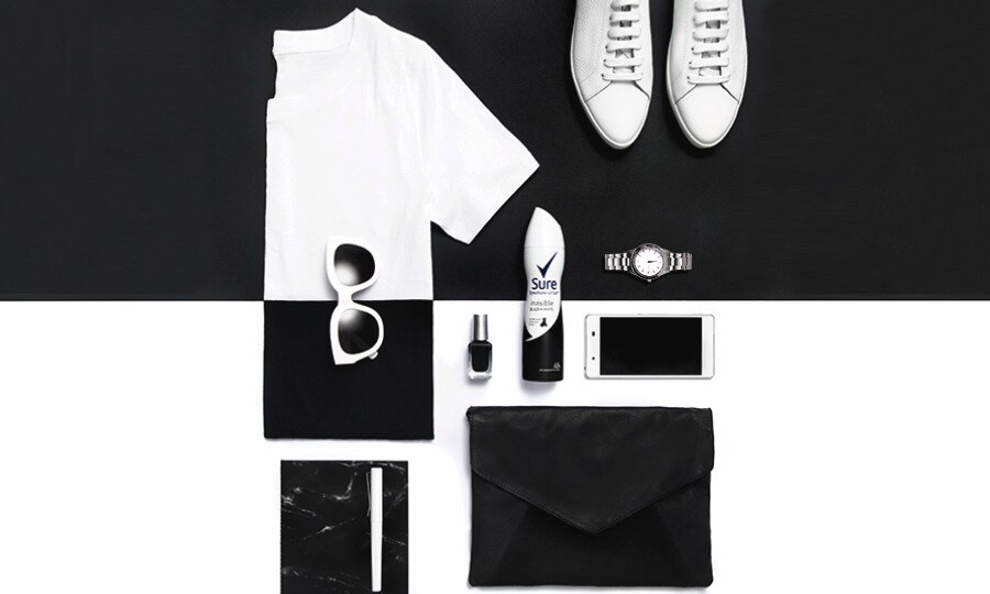 black and white clothes