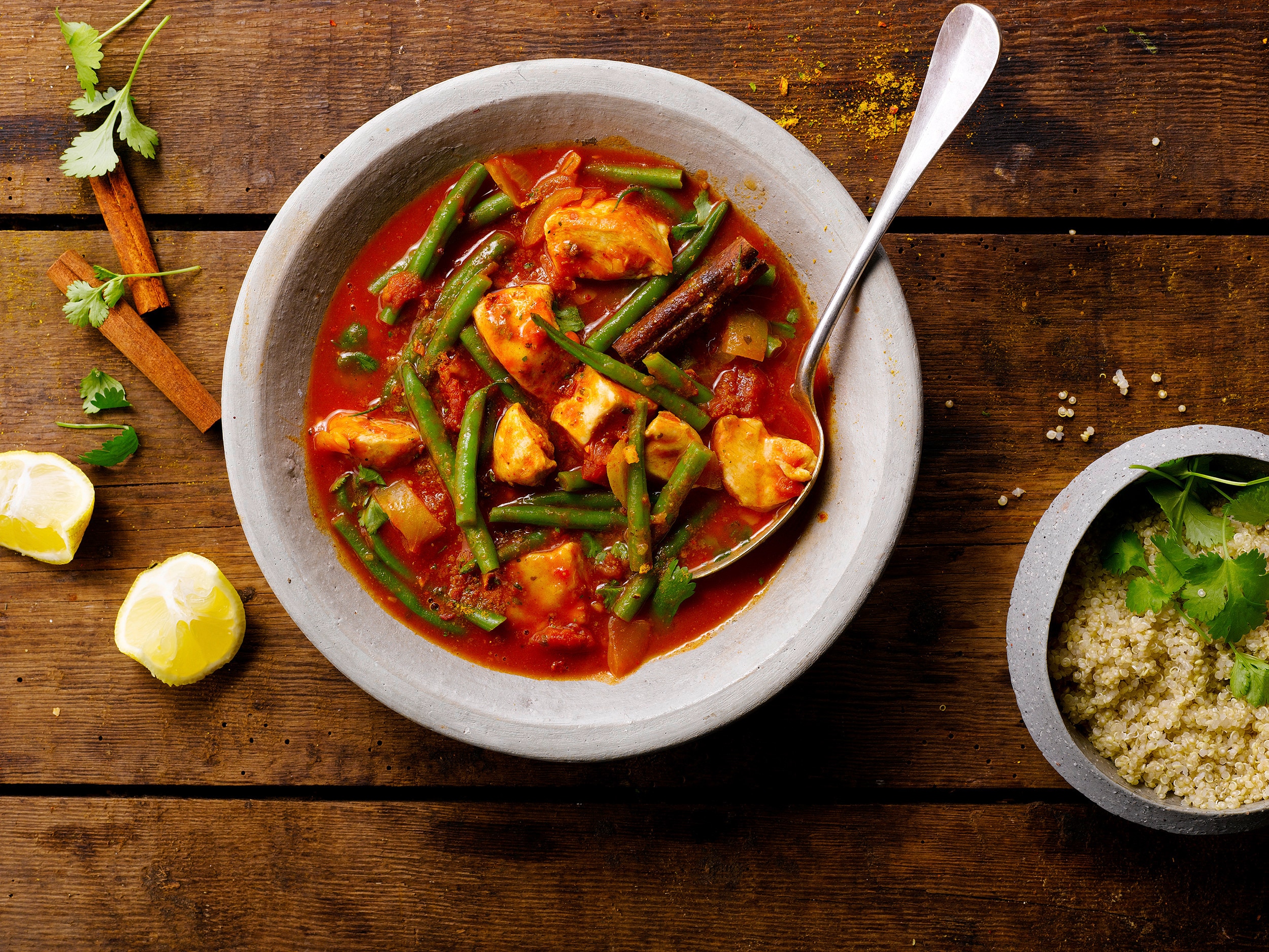 Hähnchen Curry mit Bohnen