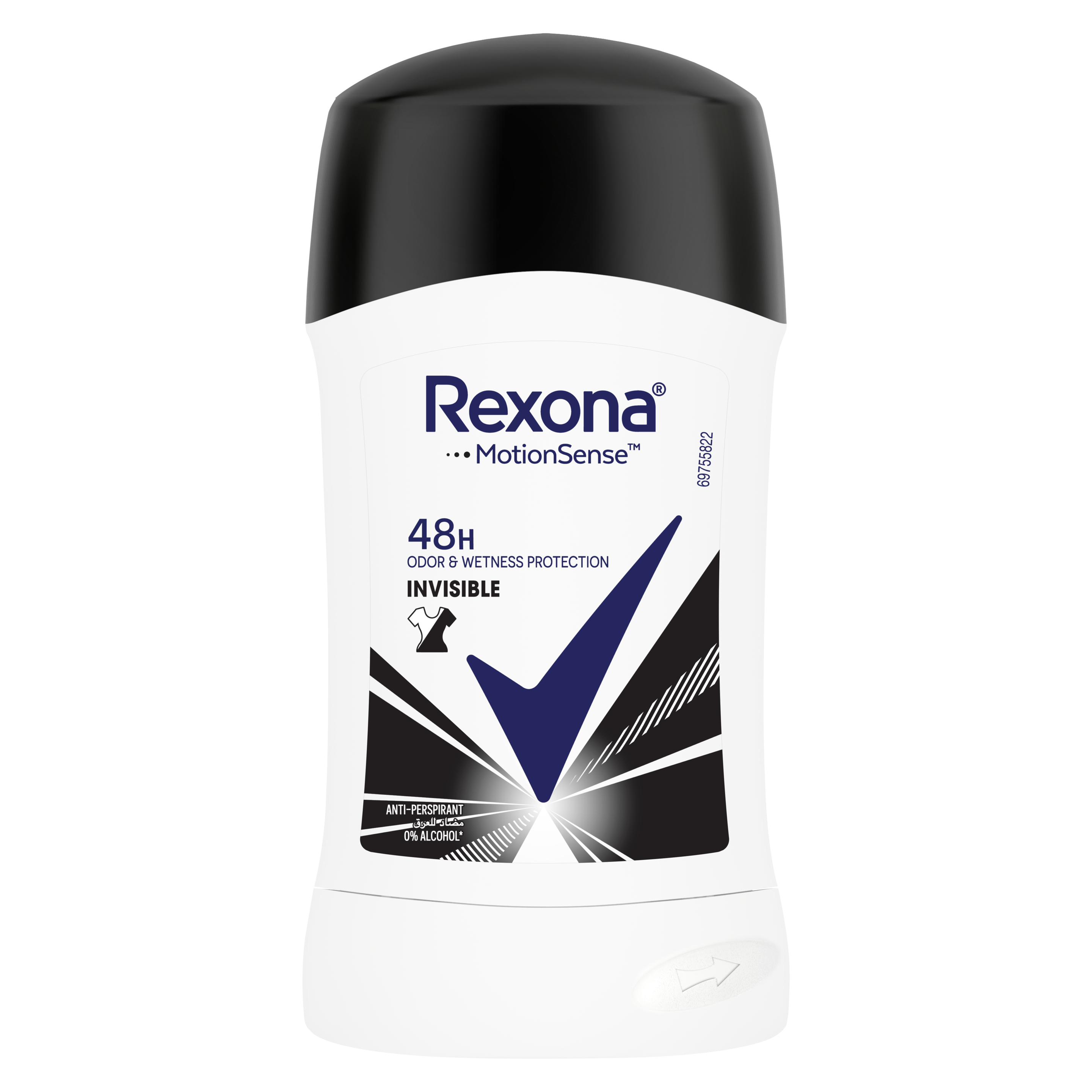 Rexona Women Antiperspirant Deodorant Stick, 48 hour sweat  odor protection, Antibacterial  Invisible, with MotionSense technology, 40ml