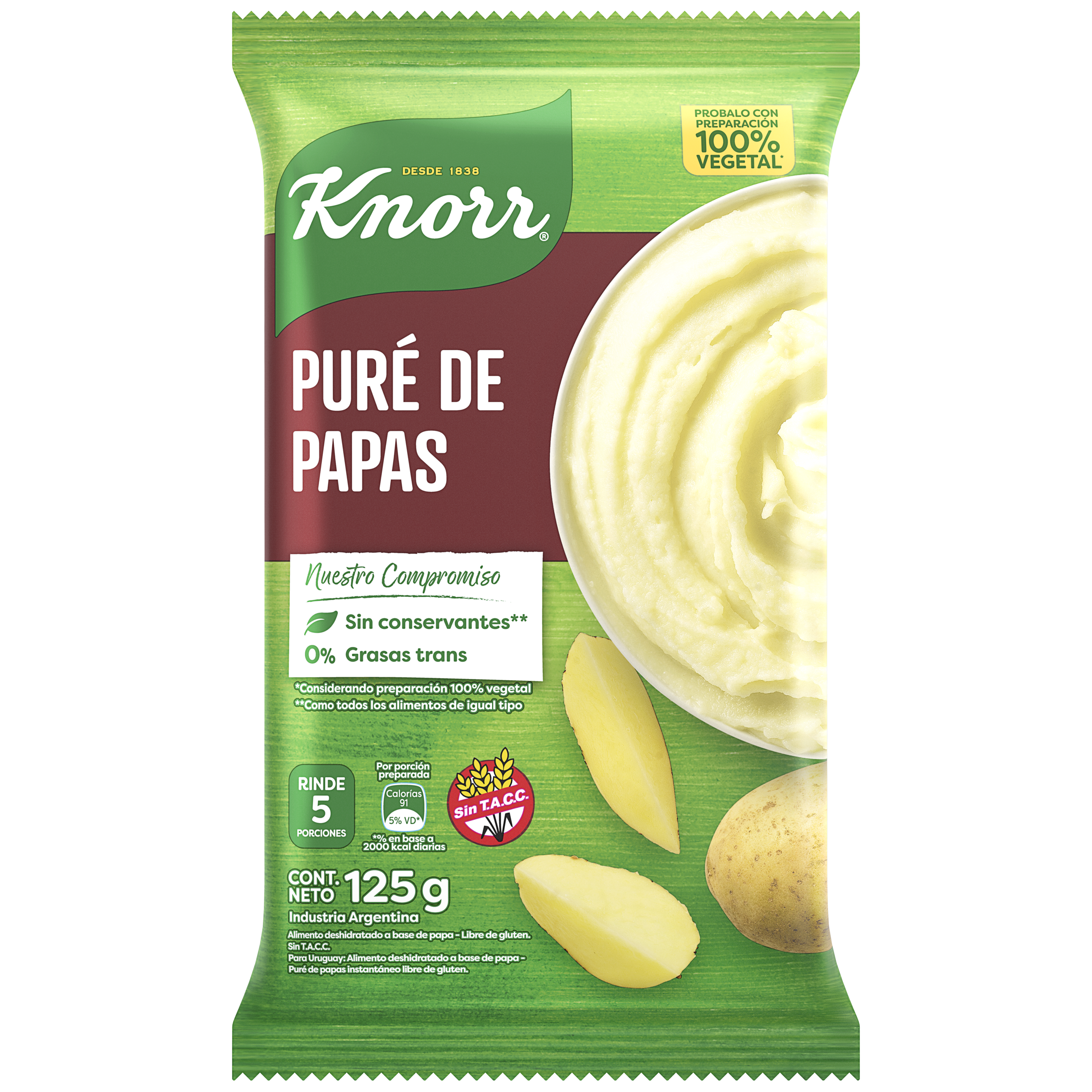 Imagen de envase Puré de Papas x 125 Knorr