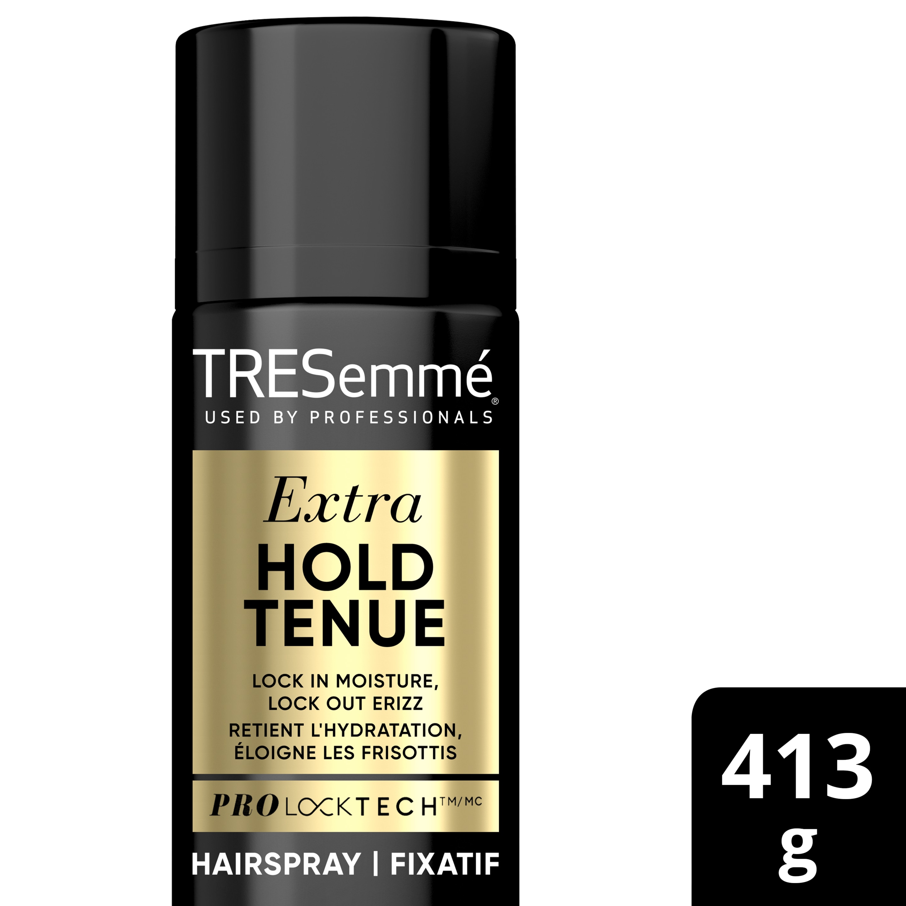 Image de l'avant de la bouteille de TRES Two Extra Hold Hairspray de 413 g