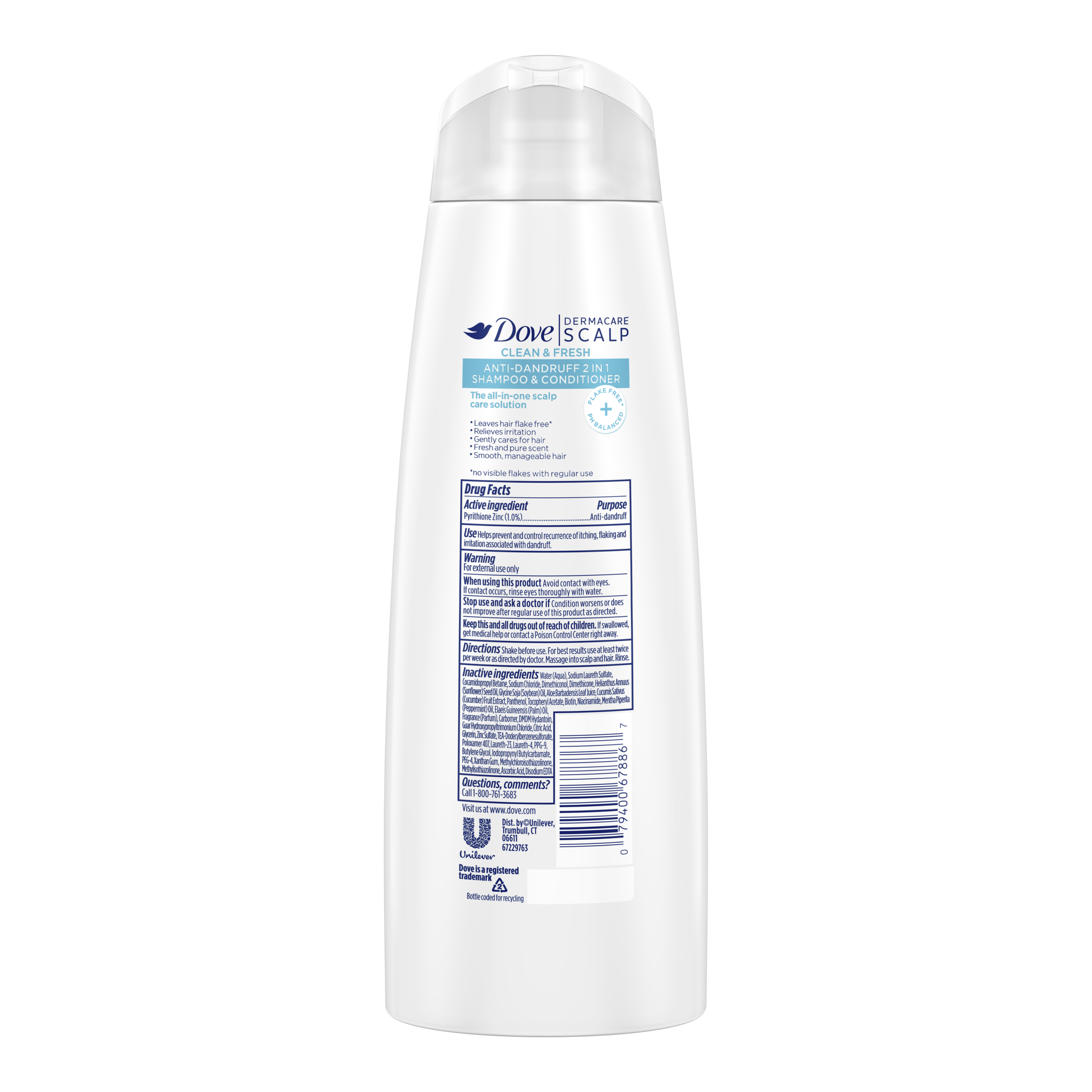 Dove Dermacare Scalp Clean & Fresh Anti-Dandruff 2 in 1 Shampoo & Conditioner 12 oz