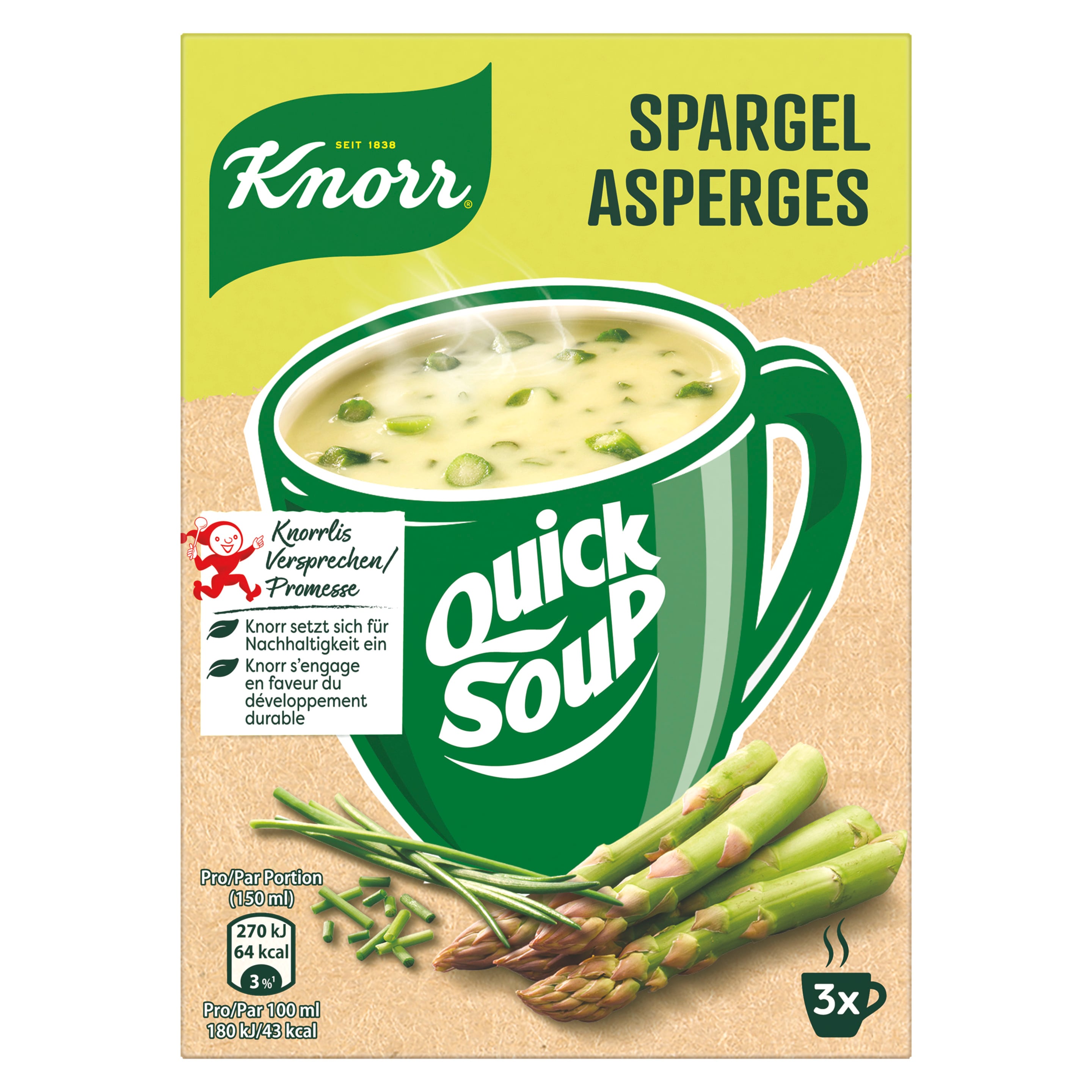 Knorr Quick Soup Spargel 3 Port.