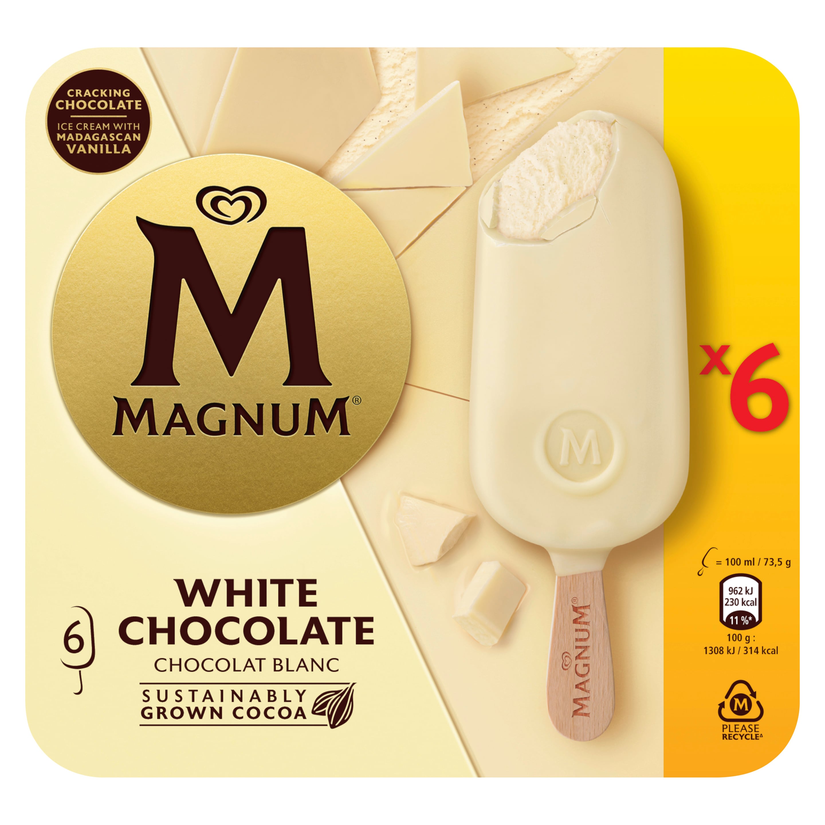 Magnum White Chocolate 6 x 100 ml - 