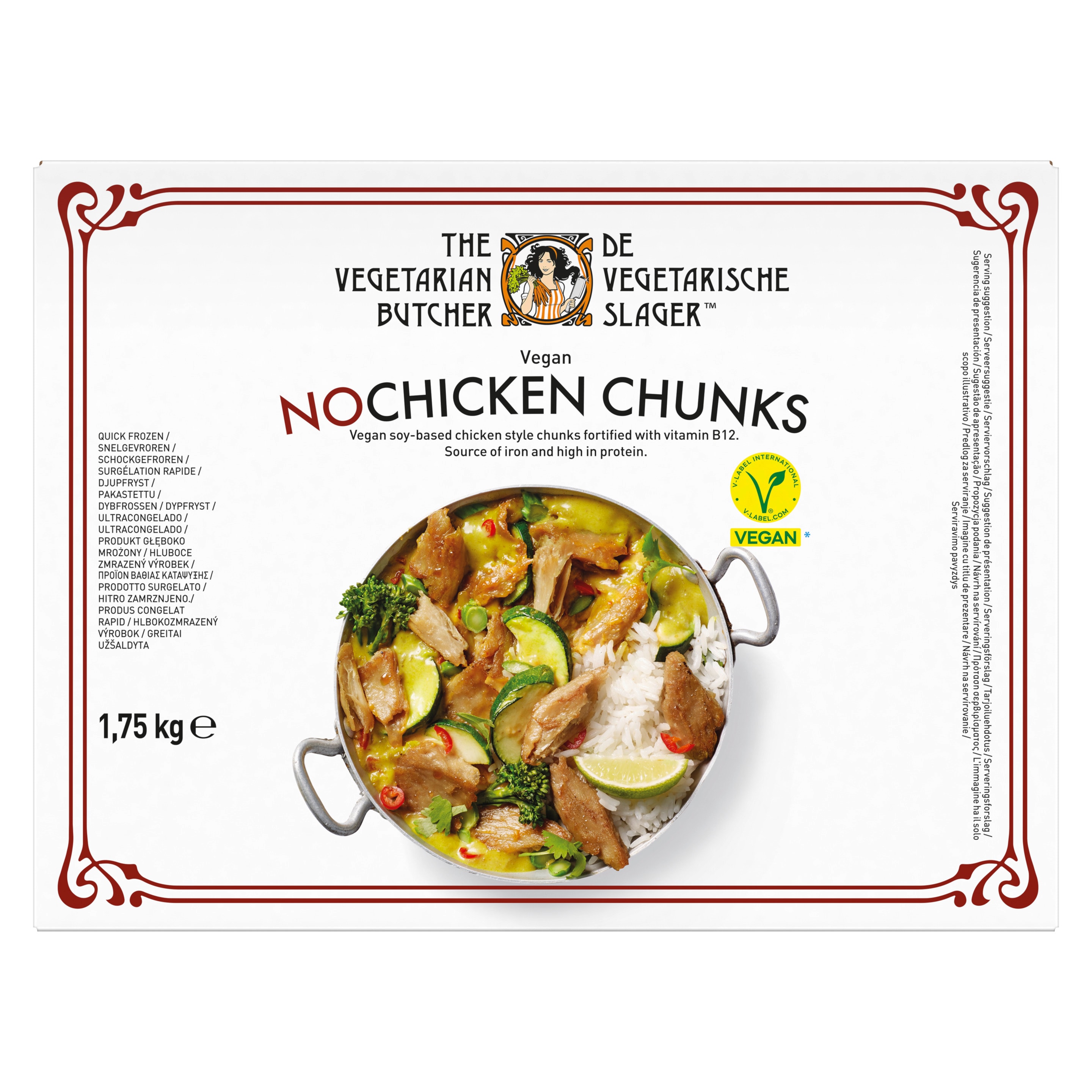 The Vegetarian Butcher NoChicken Chunks - Veganes Geschnetzeltes auf Soja-Basis 1 x 1,75 kg