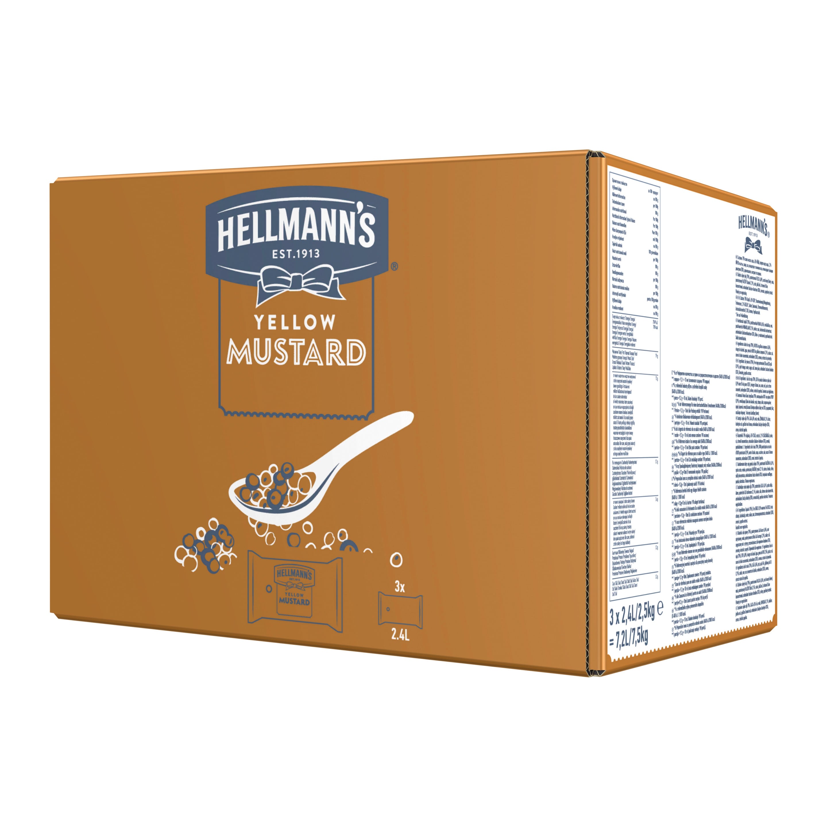 Hellmann's Yellow Mustard - Beutel für Dispenser 3 x 2,5 kg