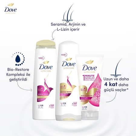 DOVE 1 Minute Serum Saç Bakım Kremi  Uzun Saç Terapisi  170 ml