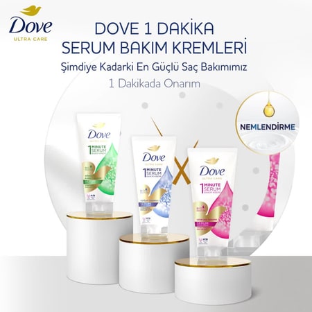 DOVE 1 Minute Serum Saç Bakım Kremi  Uzun Saç Terapisi  170 ml